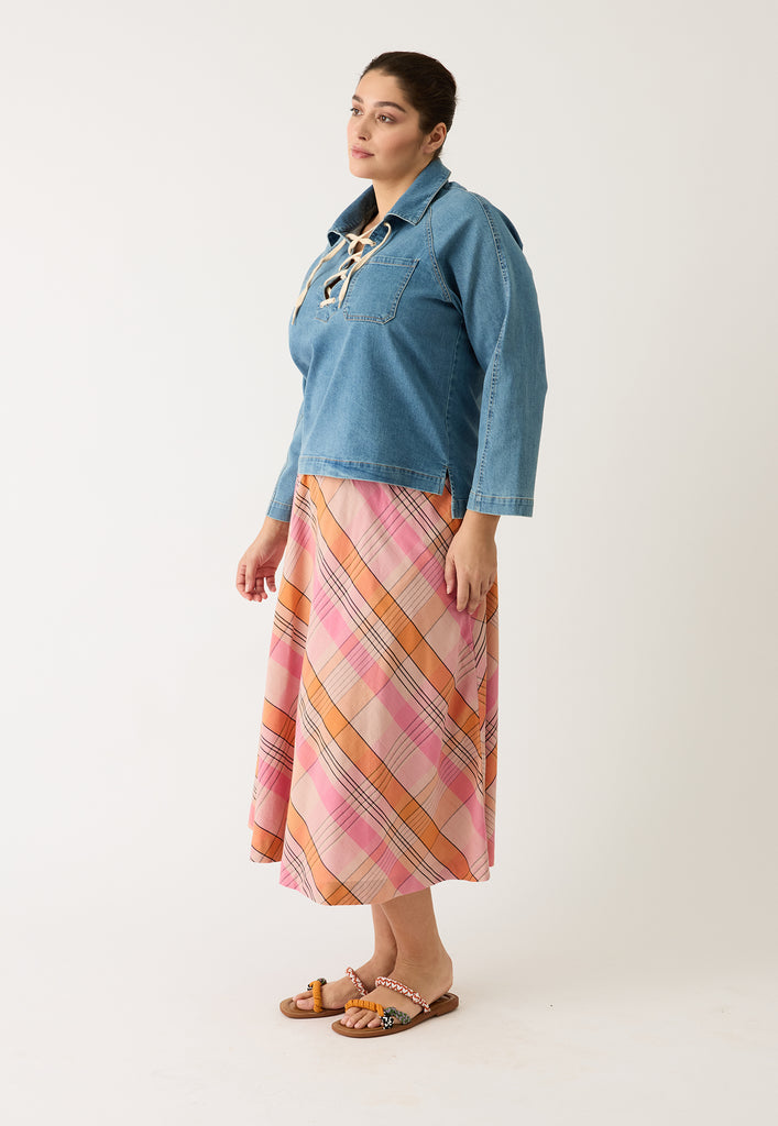 Nancybird Wave Skirt - Pink Check