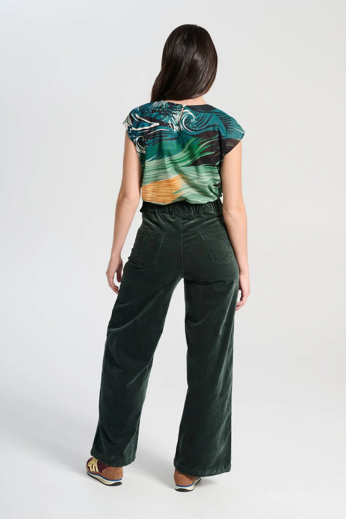 Olga De Polga Peggy Paris Velvet Long Pants - Forest Green
