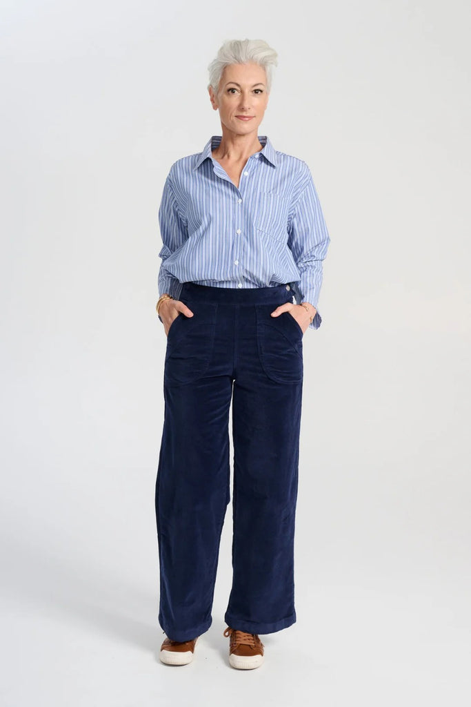 Olga De Polga Peggy Paris Velvet Long Pants - Navy