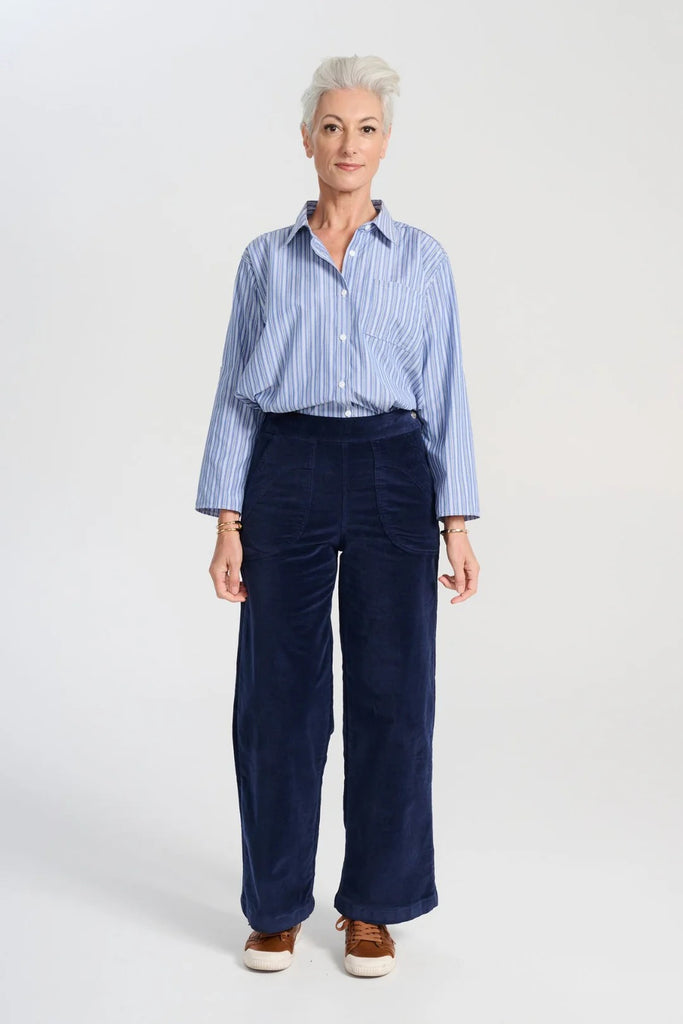 Olga De Polga Peggy Paris Velvet Long Pants - Navy