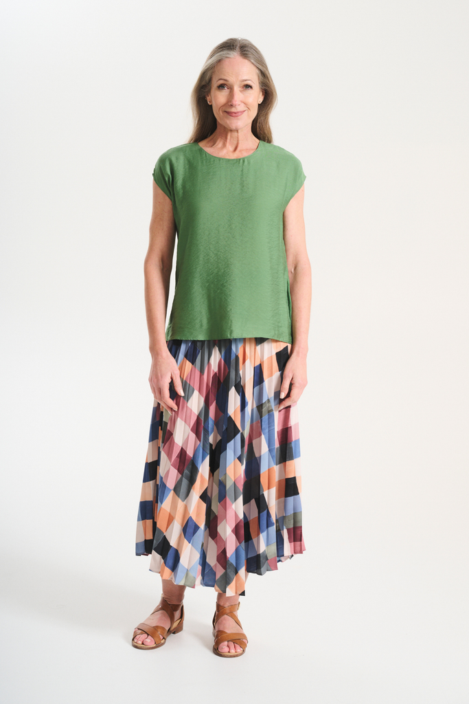 Olga De Polga Tessera Pleat Skirt - Blush