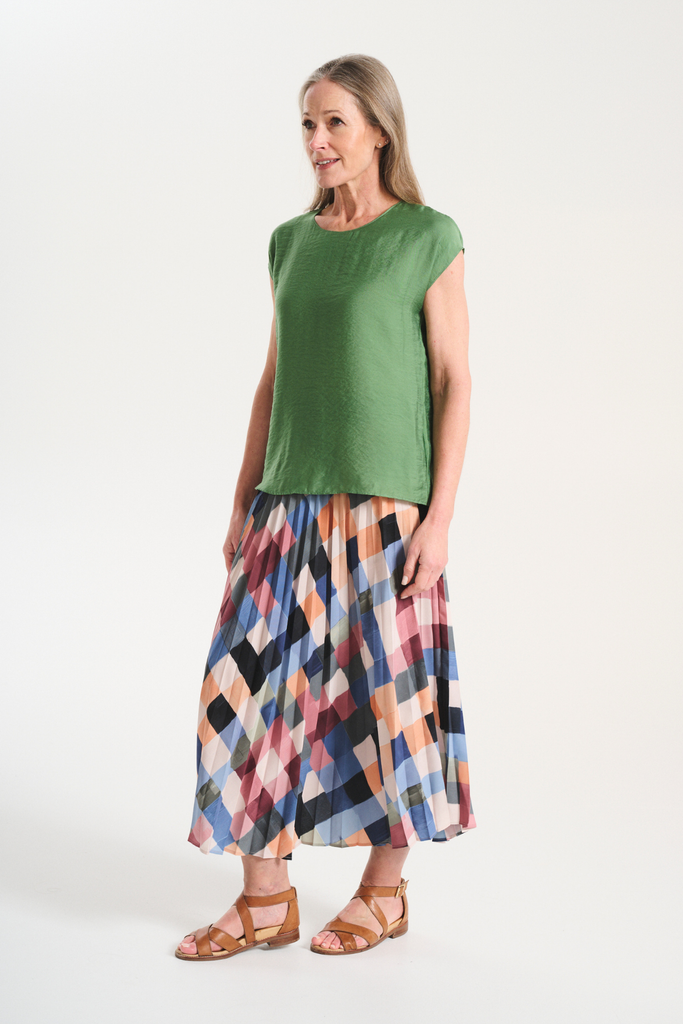 Olga De Polga Tessera Pleat Skirt - Blush