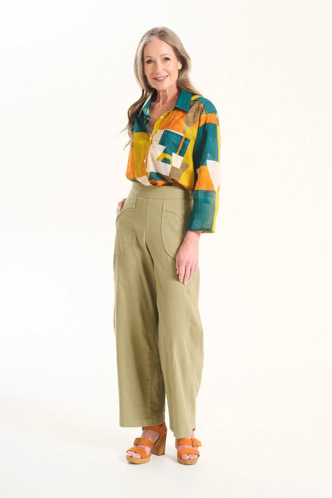 Olga De Polga Peggy Lino Pants - Khaki