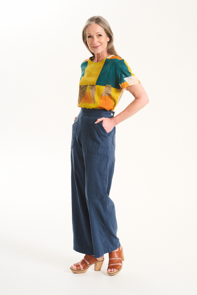 Olga De Polga Peggy Lino Pants - Navy