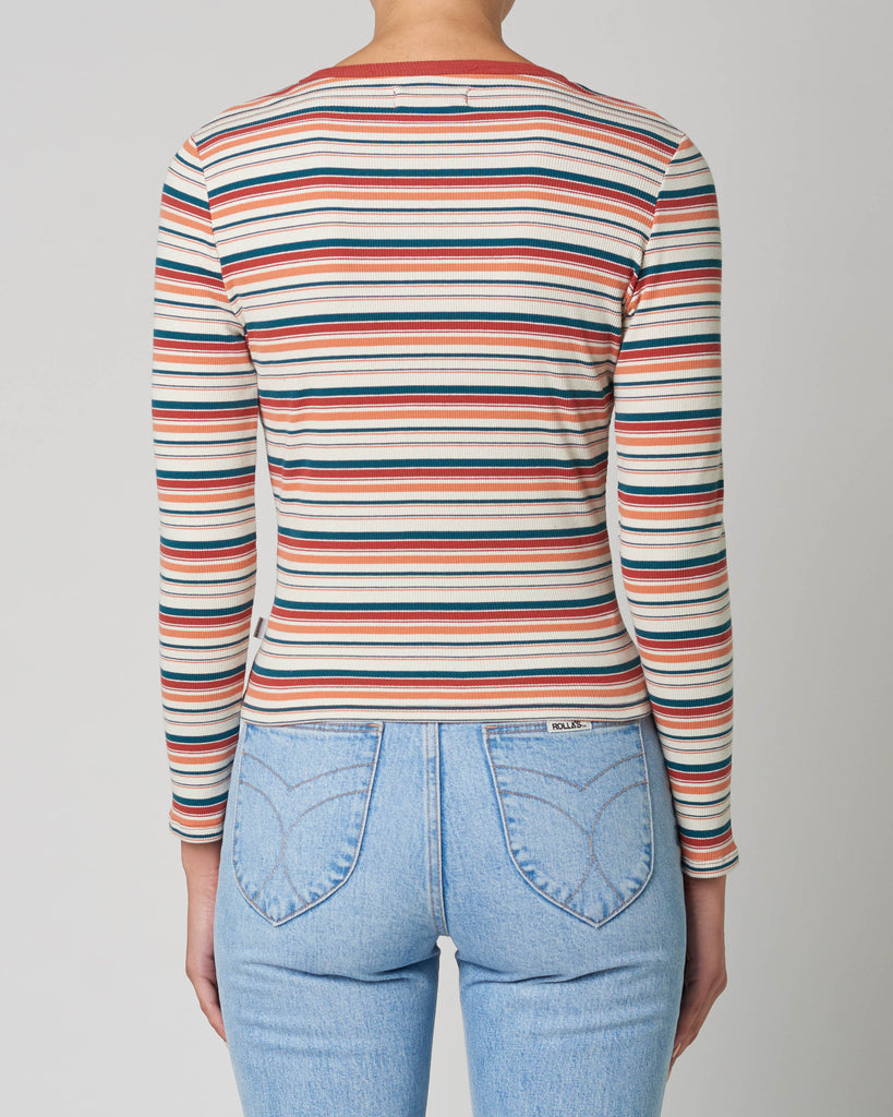 Rolla's Long Sleeve Baby Rib Tee - Dazed Stripe