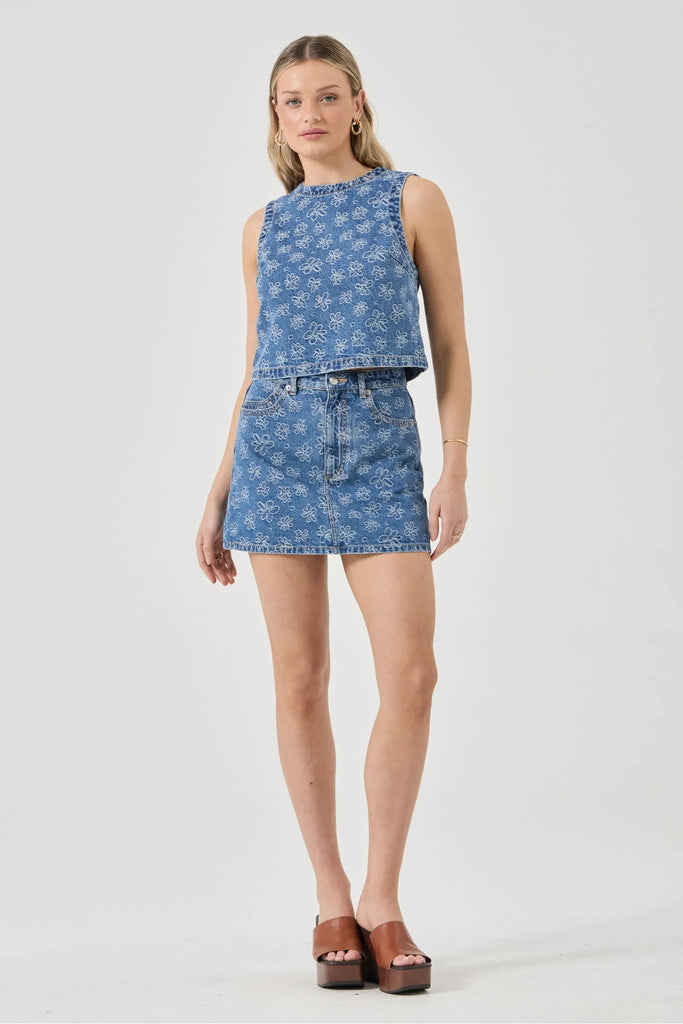 Rolla's Indigo Flowers Shell Top