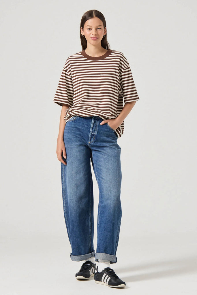 Rolla's Off Duty Tee - Cocoa Stripe