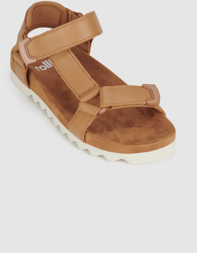 Rollie Sandal Tooth Wedge - Soft Tan