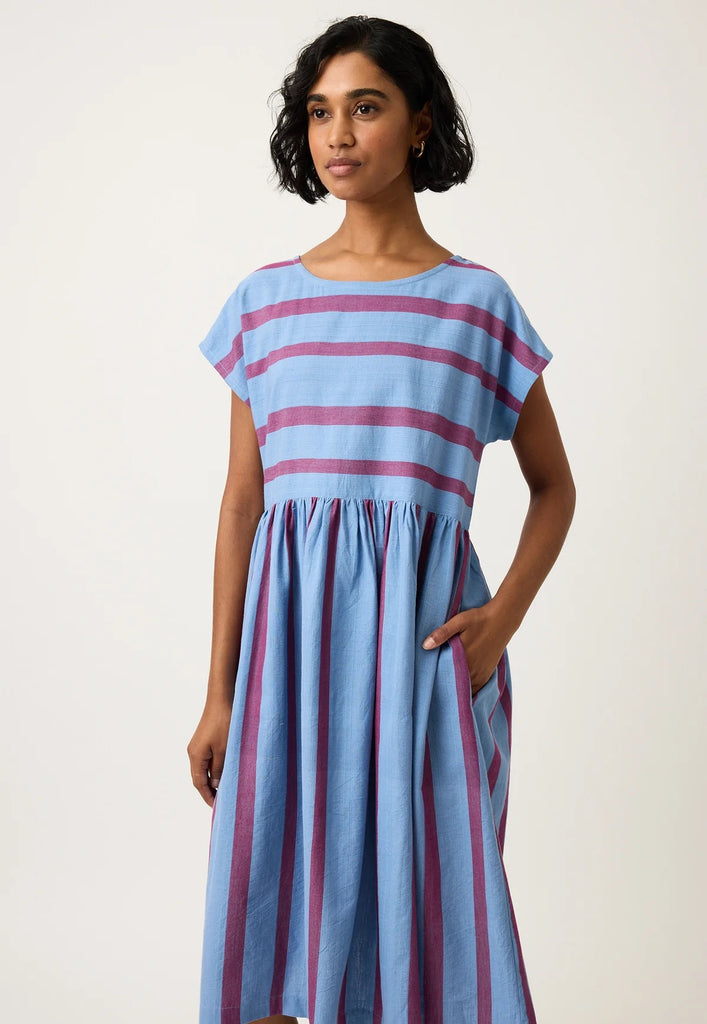 Nancybird Tathra Woven Dress - Raspberry Stripe