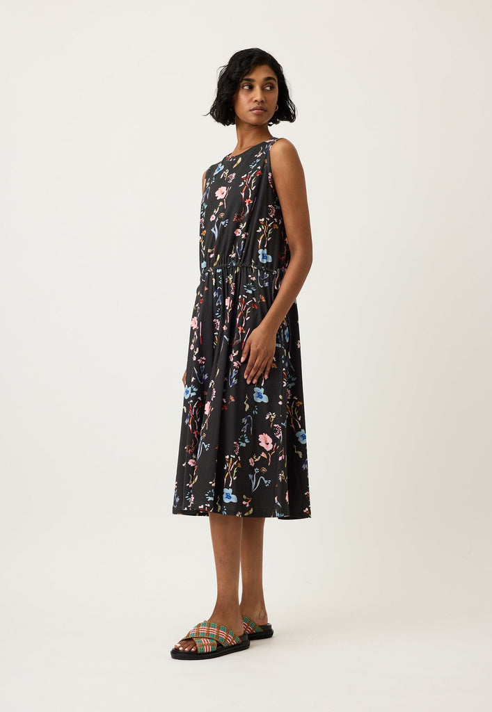 Nancybird Lidia Tie Dress - Watercolour Charcoal
