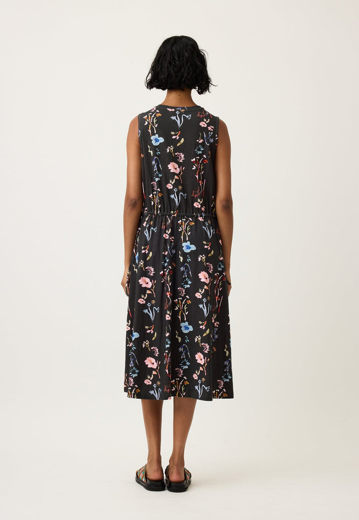 Nancybird Lidia Tie Dress - Watercolour Charcoal