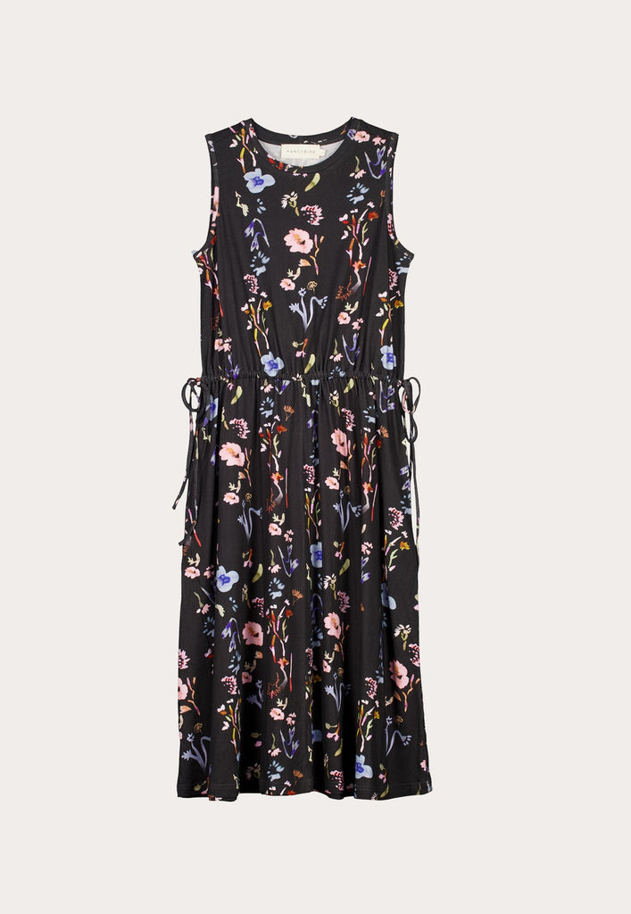 Nancybird Lidia Tie Dress - Watercolour Charcoal