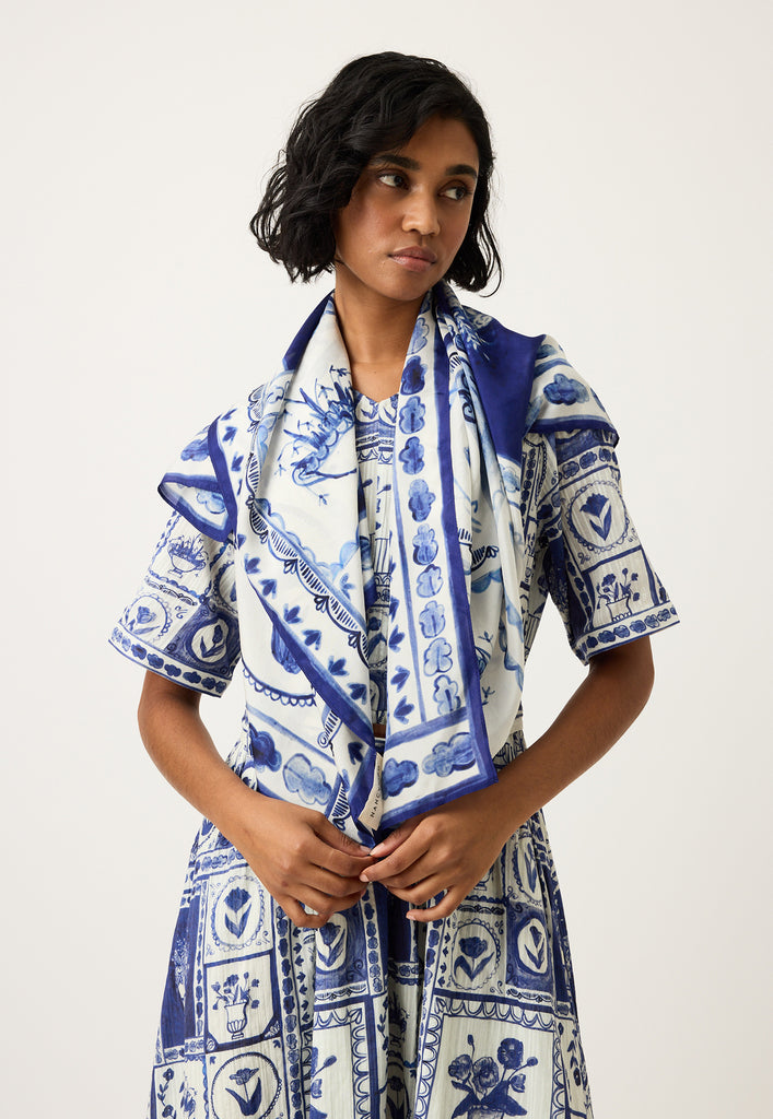 Nancybits Silk Scarf - Lyon Tile