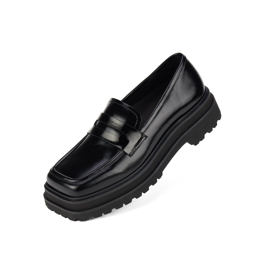 Rollie Loafer Step Square Toe - Black Patent
