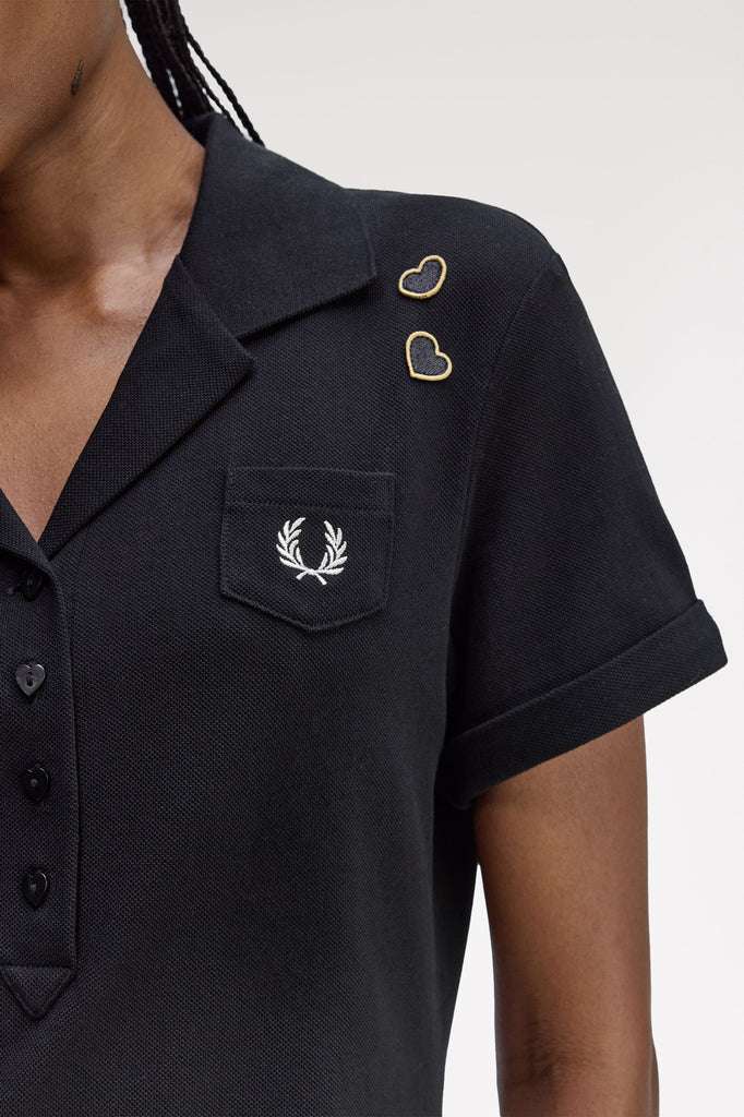 Fred Perry x Amy Winehouse Pocket Detail Pique Dress - Black