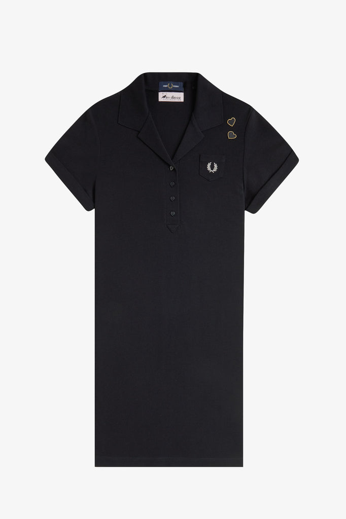 Fred Perry x Amy Winehouse Pocket Detail Pique Dress - Black