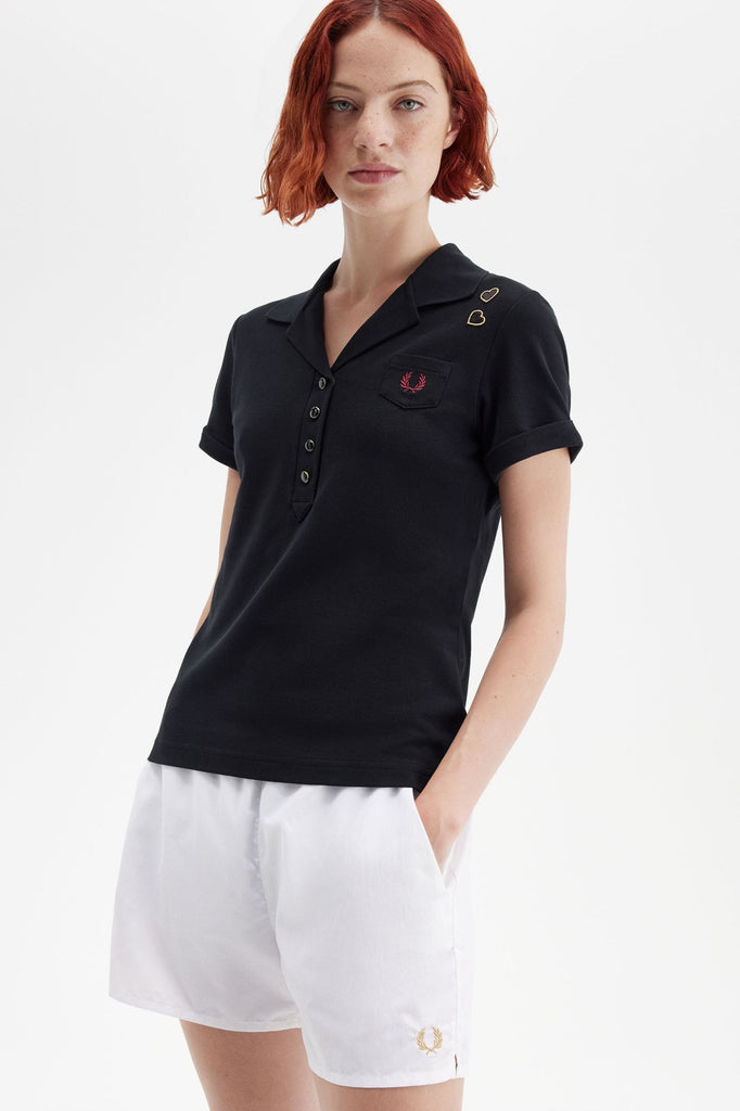 Fred Perry x Amy Winehouse Pocket Detail Polo Shirt - Black