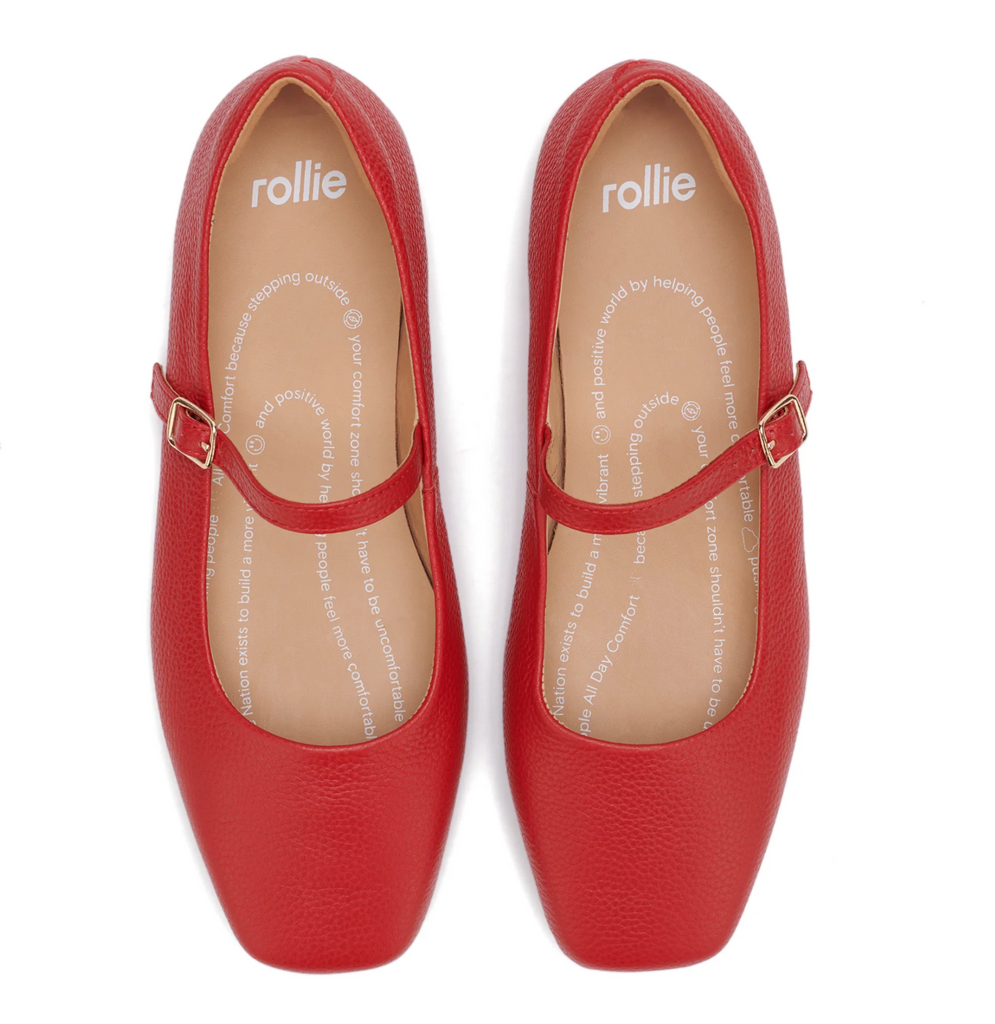 Rollie Ballet MJ Square Toe Flat - Retro Red