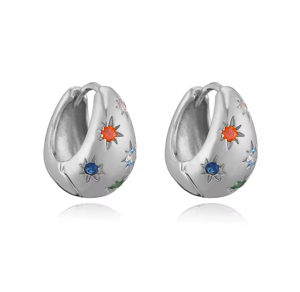 Aster & Aura Twilight Dainty Hoop Earrings