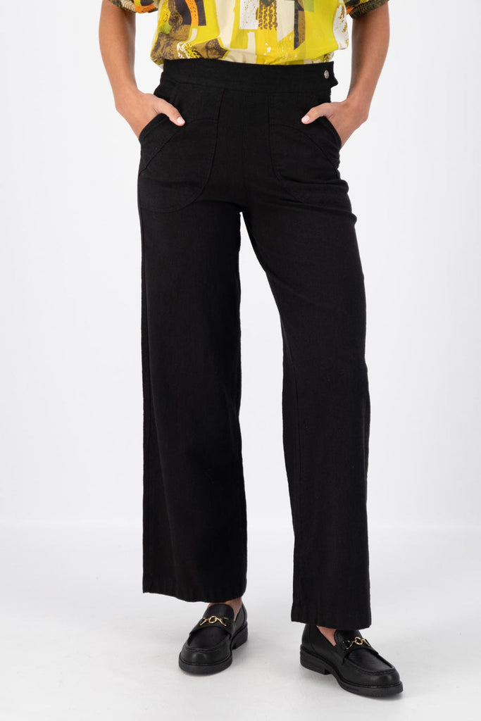 Olga De Polga Peggy Long Linen Pants - Black