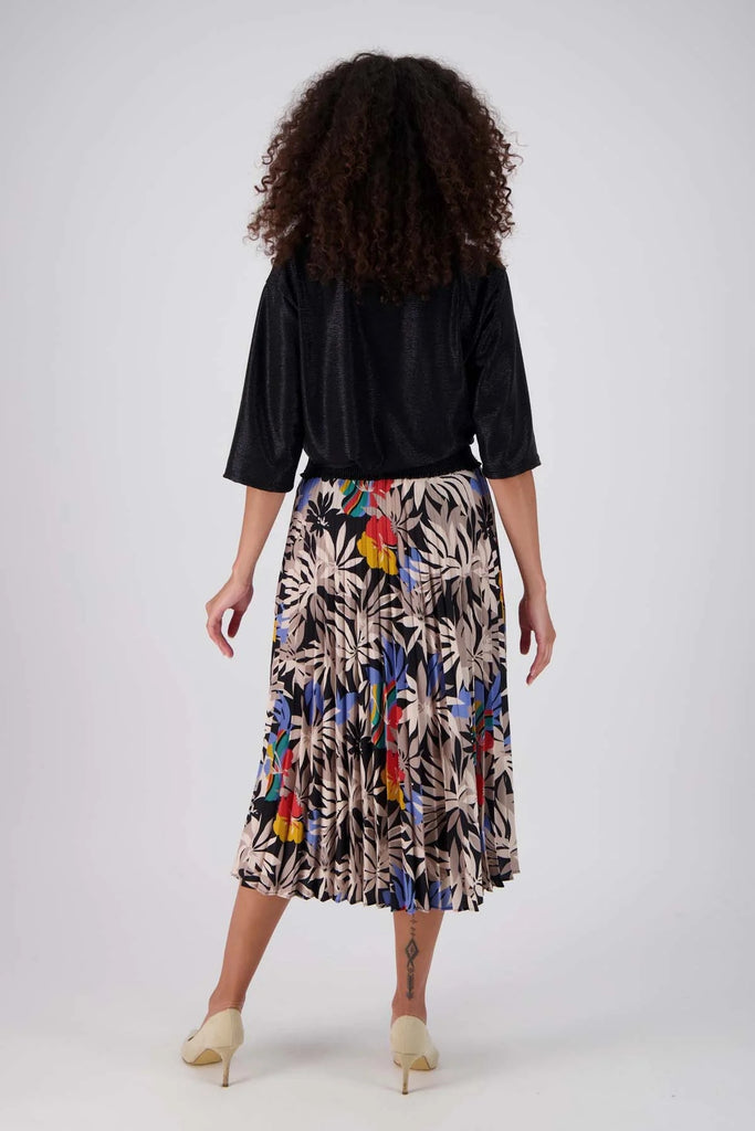 Olga De Polga Wildflowers Pleated Skirt - Black