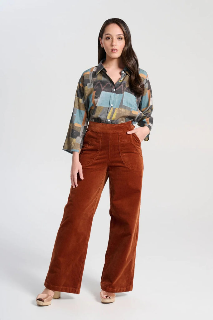 Olga De Polga Peggy Lou Long Cord Pants - Caramel