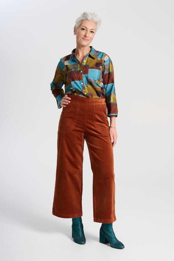Olga De Polga Peggy Lou Velvet Cord Pants - Caramel