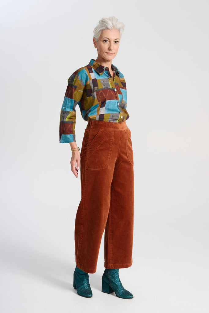 Olga De Polga Peggy Lou Velvet Cord Pants - Caramel
