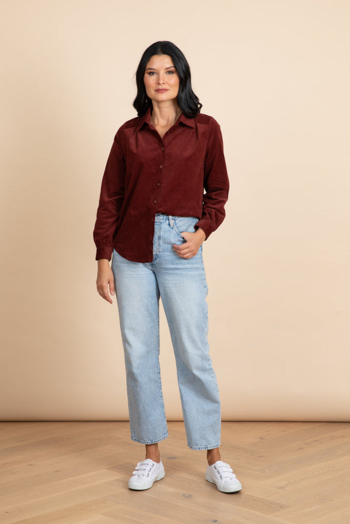 Frock Me Out Baby Corduroy Shirt - Burgundy
