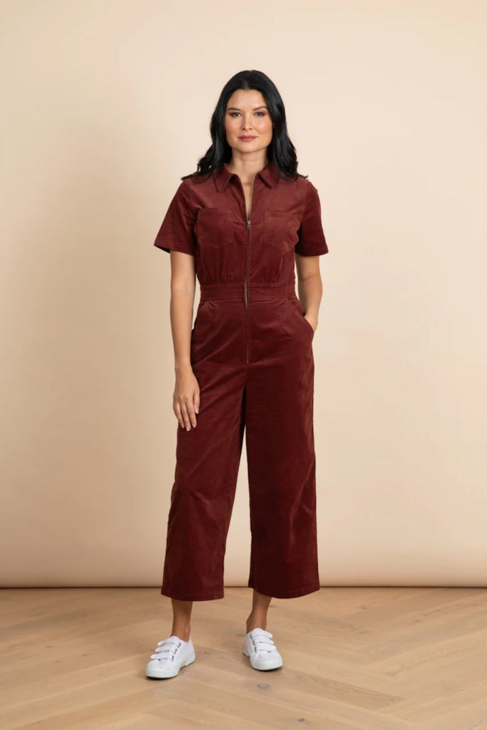Frock Me Out Baby Corduroy Freestyler Jumpsuit - Burgundy