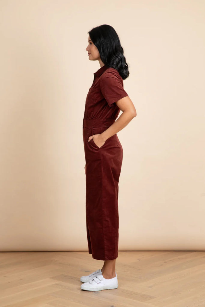 Frock Me Out Baby Corduroy Freestyler Jumpsuit - Burgundy