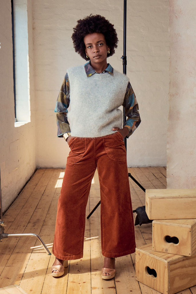 Olga De Polga Peggy Lou Velvet Cord Pants - Caramel