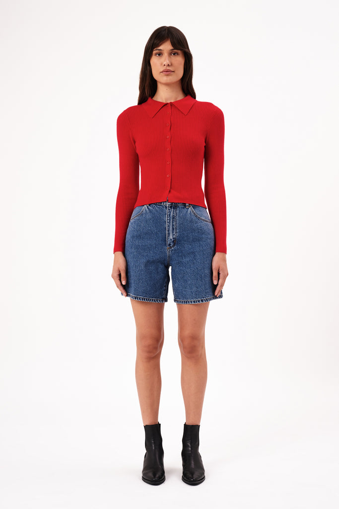 Rolla's Caroline Knit Long Sleeve Top - Coral