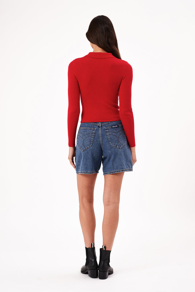 Rolla's Caroline Knit Long Sleeve Top - Coral