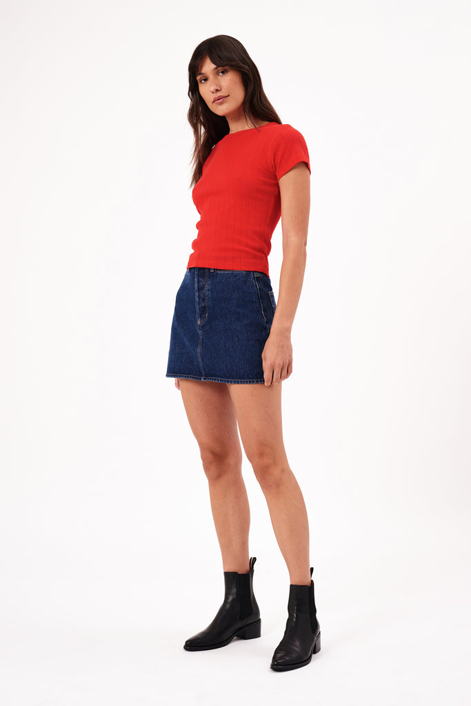 Rolla's Pointelle Classic Tee - Coral
