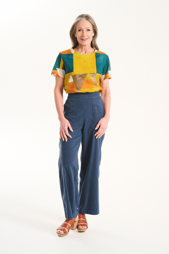 Olga De Polga Peggy Lino Pants - Navy