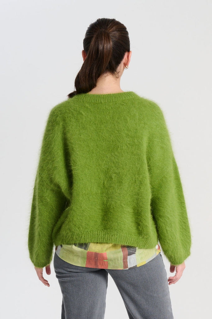 Olga De Polga Montreal Angora Knit Sweater - Grass Green