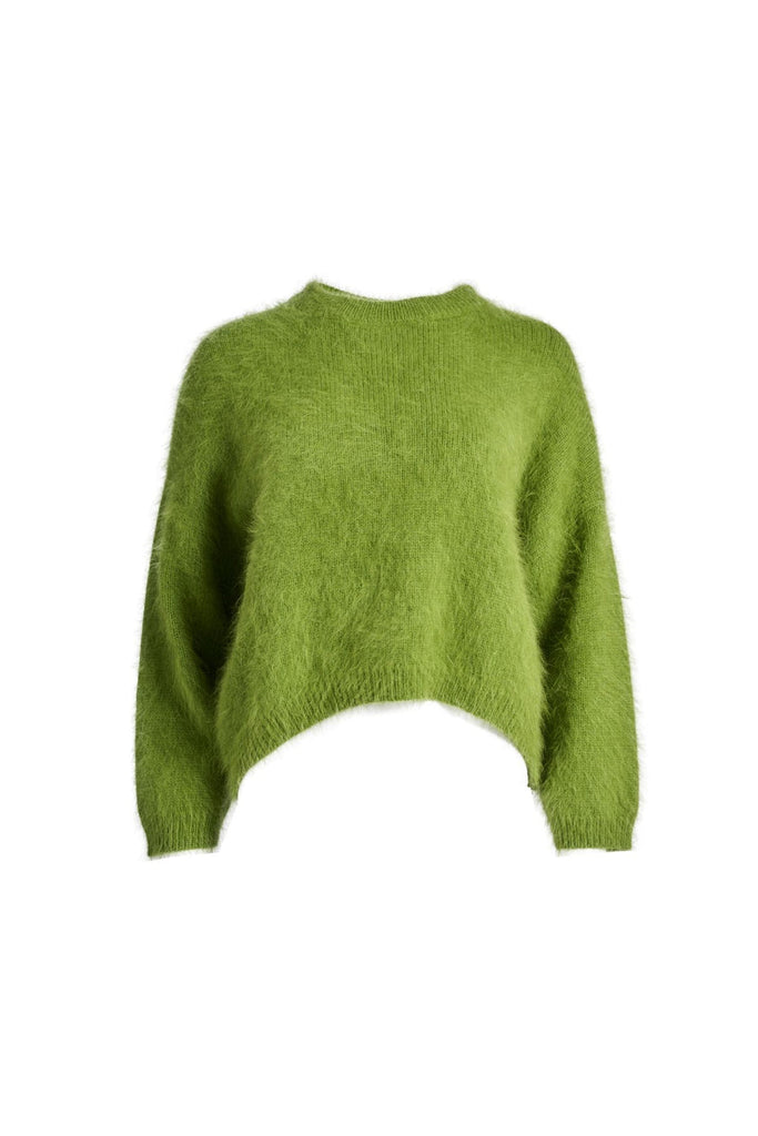 Olga De Polga Montreal Angora Knit Sweater - Grass Green