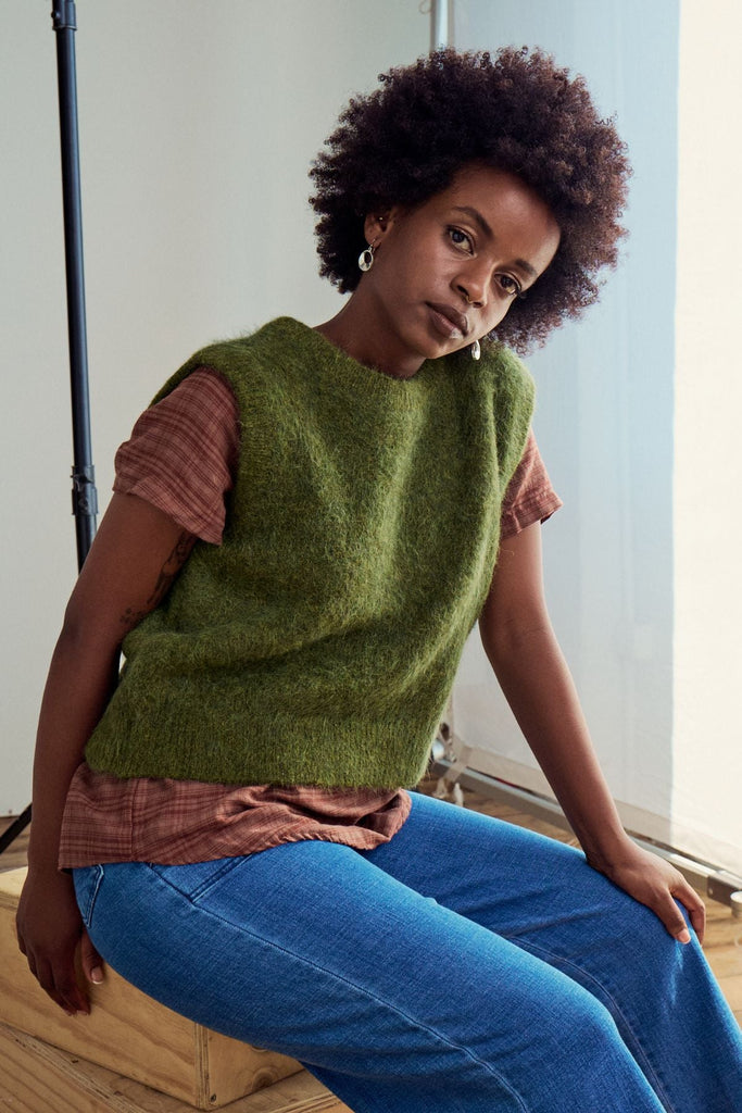 Olga De Polga Aspen Knit Vest - Moss