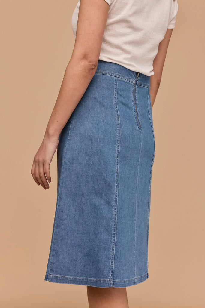 Frock Me Out A-Line Denim Skirt - Light Vintage Wash