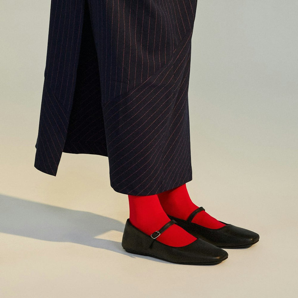 Rollie Ballet MJ Square Toe Flat - Black