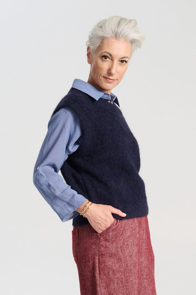 Olga De Polga Aspen Knit Vest - Navy