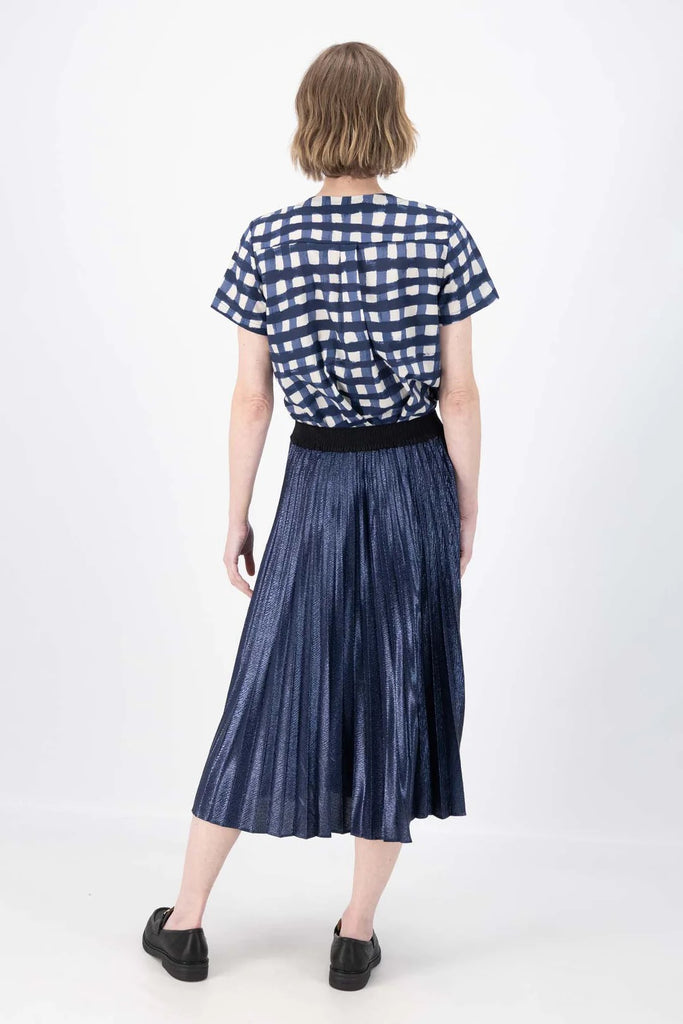 Olga De Polga Champagne Pleat Skirt - Navy