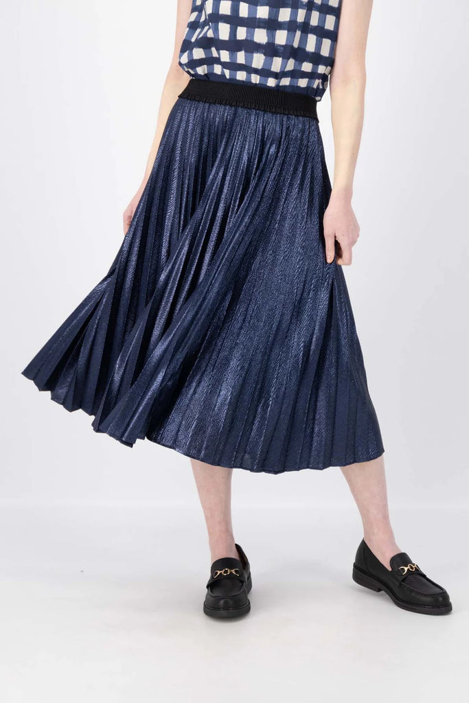 Olga De Polga Champagne Pleat Skirt - Navy