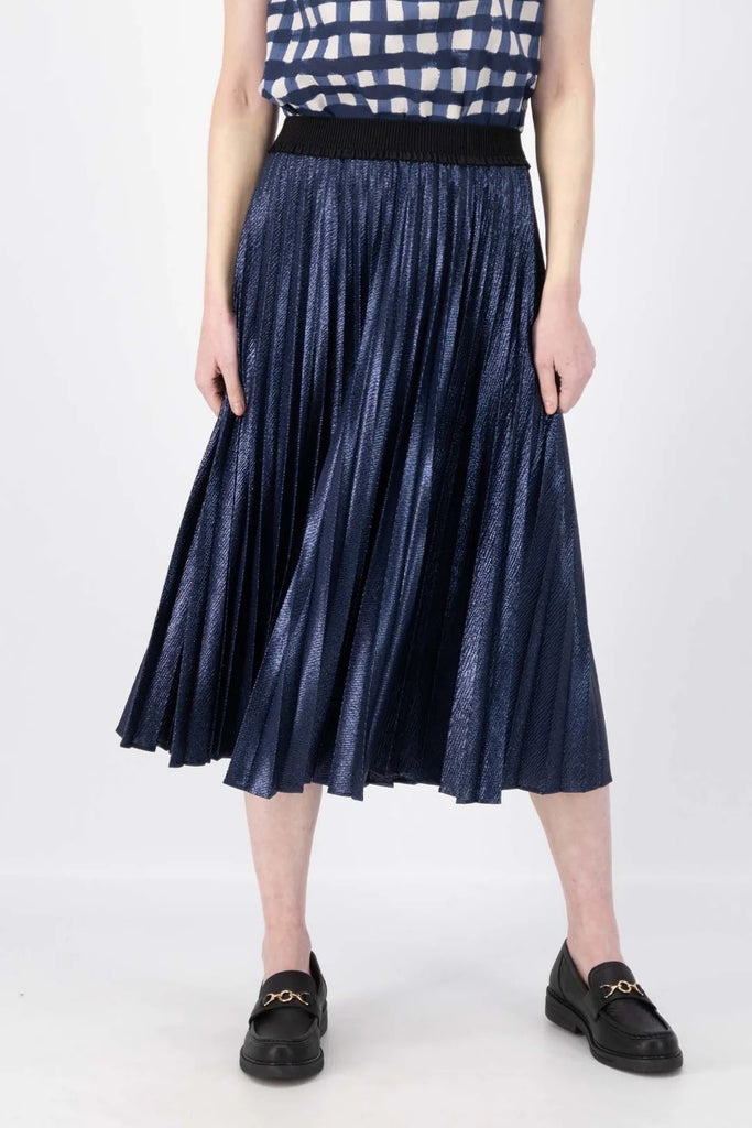 Olga De Polga Champagne Pleat Skirt - Navy