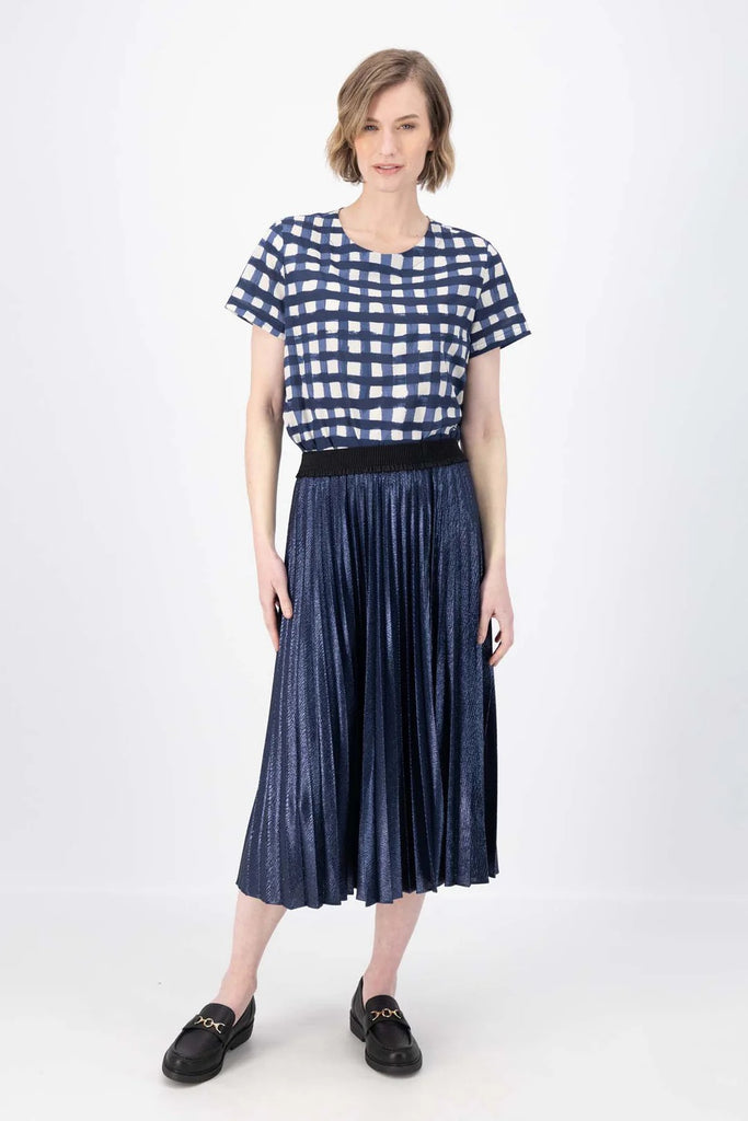 Olga De Polga Champagne Pleat Skirt - Navy