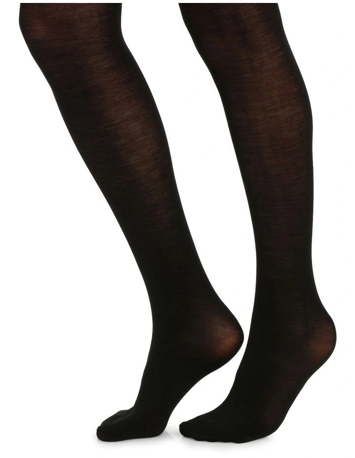 Columbine 70D Superfine Merino Plain Tights - New Black