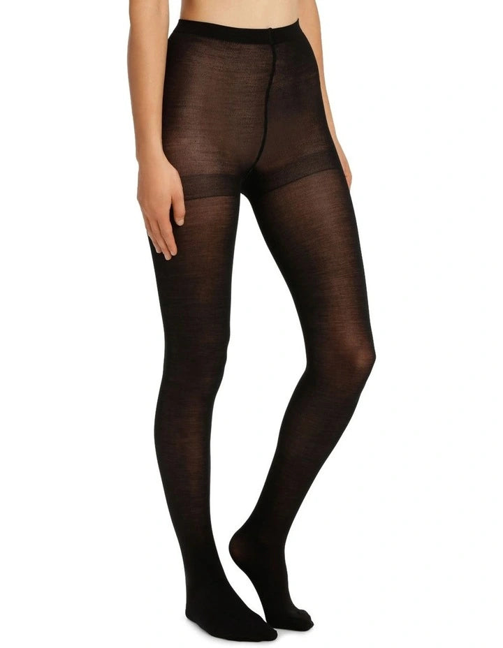 Columbine 70D Superfine Merino Plain Tights - New Black