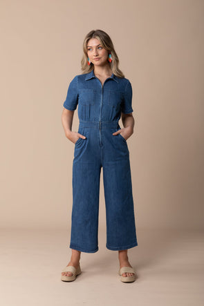 Frock Me Out Denim Freestyler Jumpsuit - Vintage Wash