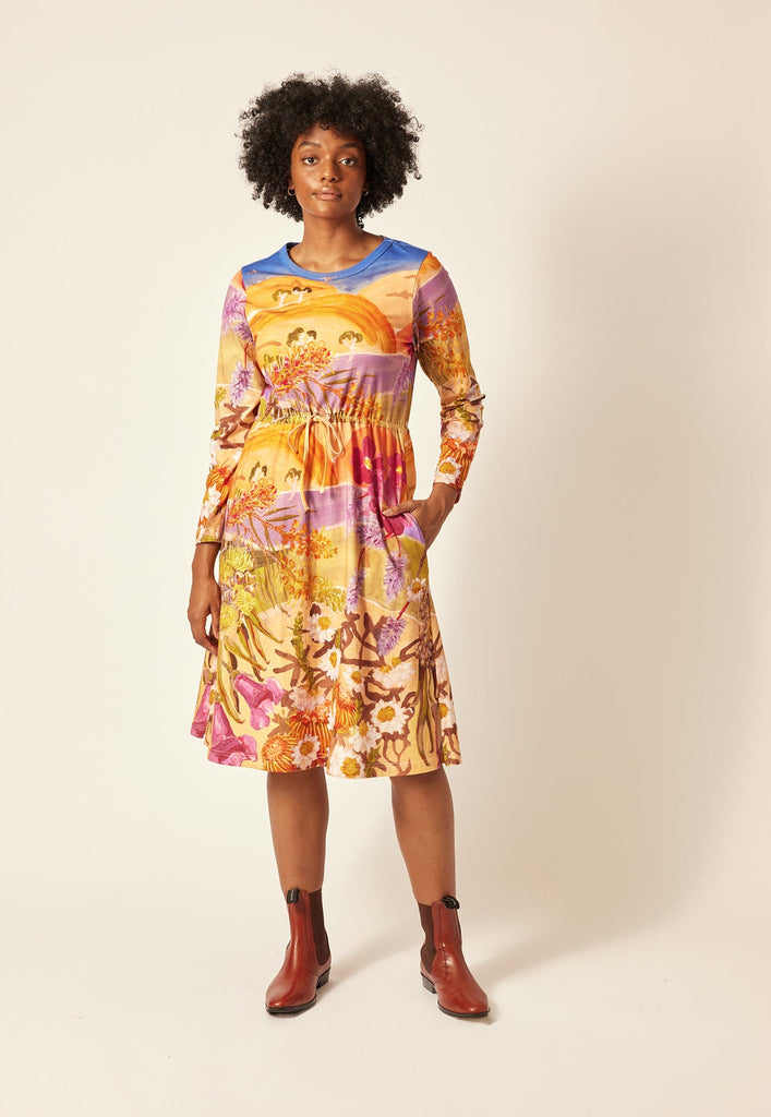Nancybird Halo Drawstring Dress - Central Desert
